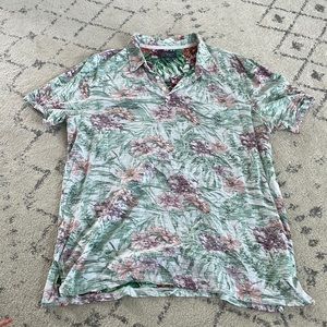 Mens floral polo golf shirt